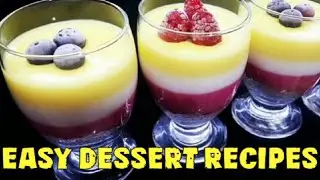 #80 Easy Dessert with Tree Flavors; Vanilla,Lemon, and Strewberry.@Miss A MixsVlog#simplerecipe