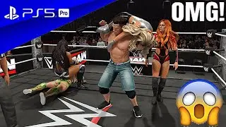 WWE 2K25- John Cena vs Becky Lynch vs trish vs tiffiny vs Lash Lagend- Intergender match- WWE 2K25 