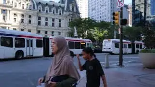 SEPTA Nova Buses #7322 on Route 48 & #7474 on Route 17 at Market St & S 15th St