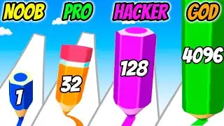 Color Pencil Run - NOOB vs PRO vs HACKER vs GOD