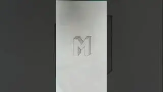 How to draw 3D letter M | 3D art | drawing with pencil | pencil sketch #3ddrawing