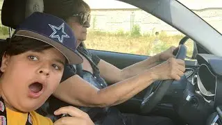 MY GRANDMA DRIVING MY NEW CAR
