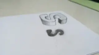 Draw relaestic floating letter S.