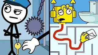 STICK ROBBER STEALING vs SquarePunki Maze - BEST Android GAMES - New UPDATE 2025,Part#565.