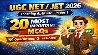 UGC NET Paper-1 | Teaching Aptitude 20 MCQs | Most Important Questions 🔥