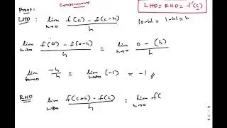 Lec 11- Prove that mod x is not differentiable