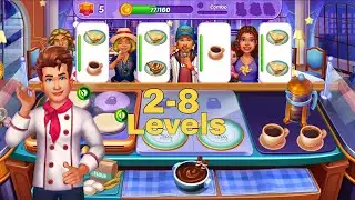 Cooking Crush Gameplay Levels 2-8 | Creme Caf&eacute; cooking Challenges | Best Chief 👨&zwj;🍳