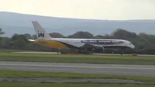 Ant And Dec`s Saturday Night Takeway Monarch 757 G-MONJ Takeing Off At Manchester Airport 16/05/2014