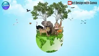 Canva Tutorial Photo Manipulation Create a Stunning Half Earth Animal Kingdom
