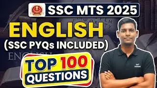 SSC MTS 2025 ENGLISH TOP 100 QUESTION || SSC MTS 2025 ENGLISH PYQ || SSC MTS 2025 ENGLISH MARATHON