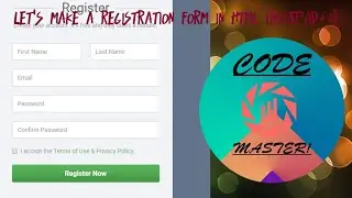 how to make a registration form in HTML in notepad++