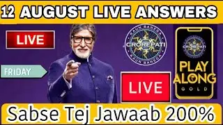KBC 12 August Play Along Live Answers | KBC Play Along Live Answers | 9 August LIVE Answers|KBC