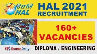 HAL Recruitment 2021 OUT &ndash; 160+ Vacancies | HAL Apprentice Notification 2021 | Latest Jobs 2021