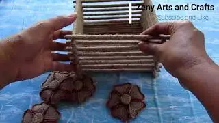 How to make beautiful DIY Basket made of Jute and Coconut sticks