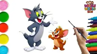 How to Draw Tom And Jerry | Easy Cartoon Drawing for Kids 🖍️ | Fun Coloring & Nursery Rhymes