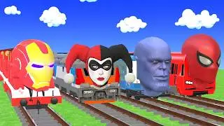 【踏切アニメ】こまる新幹線新着🚍5 TRAIN RAINBOW COLORS🚦Fumikiri 3D Railroad Crossing Animation#train