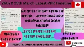 26 March ppr timeline today/reasons to lodge your application at present time/positive trend /sept23