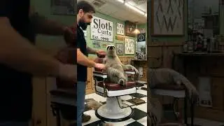 AMAZING SLOTH HAVING HAIRCUT 💈🦥#animation #funny#cute #haircut #sloth