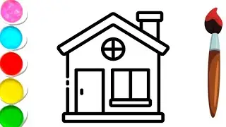 Colorful House Drawing | Learn Colors for Toddlers 🎨
