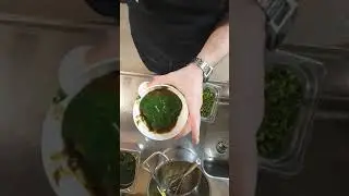 Cooking /plating a Vegetarian Palak paneer