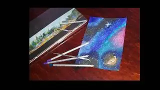 NastyaOrange Рисуем красками КОСМОС.Draw colors GALAXY