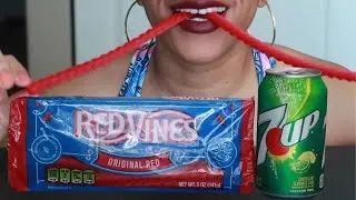 ASMR Eating Red Vines and 7up Sounds