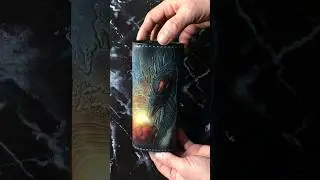#glasses #leathercase #leathercraft #leatherart #space #painting #leatherworks