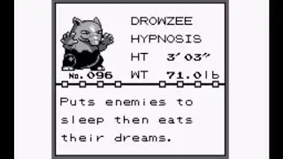 Pokemon Blue (1996) - Route 11 - Catching Drowzee (096)