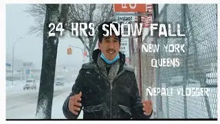 24 Hrs !!!!SNOW FALL IN NEW YORK ||QUEENS ||(nepali vlogs)
