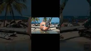 Crashed airplane✈️️ destruction in beach🏖 side#aircraftcrash #scraper #ytshorts #shorts #aviation