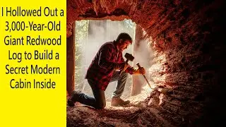 I Hollowed Out a 3,000-Year-Old Giant Redwood Log to Build a Secret Modern Cabin Inside