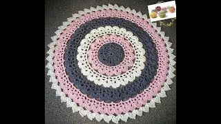 Crochet Tapis dahlia2 étape par étape
