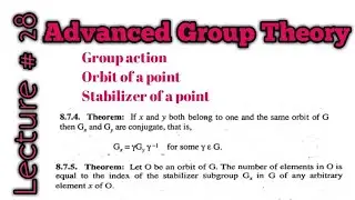 Group Action|Orbit|Stabilizer|Orbit Stabilizer theorem|Conjugate stabilizers