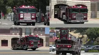 *SCREAMING Q & AIRHORN* Hayward Fire Dept. Engine 1, Engine 8 & Truck 1 Responding - CODE 3