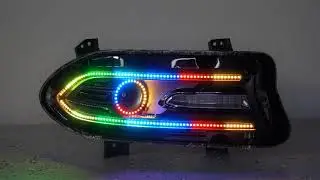 Dodge Charger Color chasing Flow Series Multicolor DRL Headlights Kit