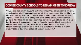 Many Upstate schools shift to e-Learning for Thursday, Oconee County stays open