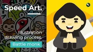 Battle monk | Process | Speed Art | corelDraw