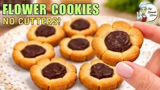 Flower-Shaped Cup Cookies - Easy, No-Special-Tools Recipe | No-Talk Baking