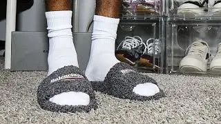 Balenciaga Grey Furry House Slides | Unboxing & On Foot Review!