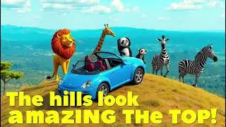 Animal Friends Car Trip Past the Hills | Fun Adventure Nursery Rhyme for Kids | Outdoor Song