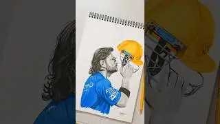 dhoni drawing grid #drawing #art #sketch #artist #cricket #charcoal #colour #manga #ipl2024 #diy #ai