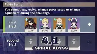 Hyper Speed Wriothesley! 4.1 Spiral Abyss first side | Genshin Impact