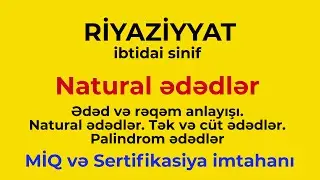 İbtidai sinif | Ədəd və rəqəm anlayışı | Natural ədədlər | Tək və cüt ədədlər | Palindrom ədədlər.
