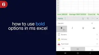 use bold options in ms excel [mobile]