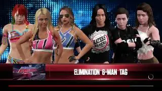WWE 2K17 Lisa,Mariah,Wild Thing VS Alexa,Emma,Asuka 6-Diva Elimination Tag Match