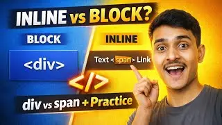 HTML Inline vs Block Elements &mdash; div vs span, hr Tag + Practice Questions (Beginner | Lesson 4)