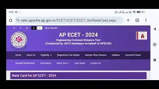 AP ECET 2024 RANK CARD DOWNLOAD.