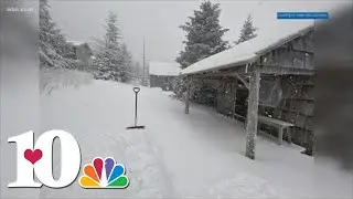 Mount LeConte gets over a foot of snow!