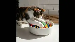 Short-Legged Munchkin Cat's Epic Fail! 🤣 Catnip Toy Trap! #Catnip #Munchkin #KitchenHumor