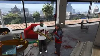 GTA 5 - Lamar And Tanisha&rsquo;s Ten Star Cop Battle At Franklin&rsquo;s House